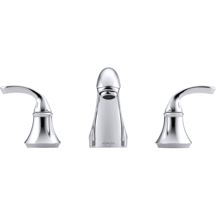 K102724CP,BN Kohler Forté Widespread Bathroom Faucet with Drain